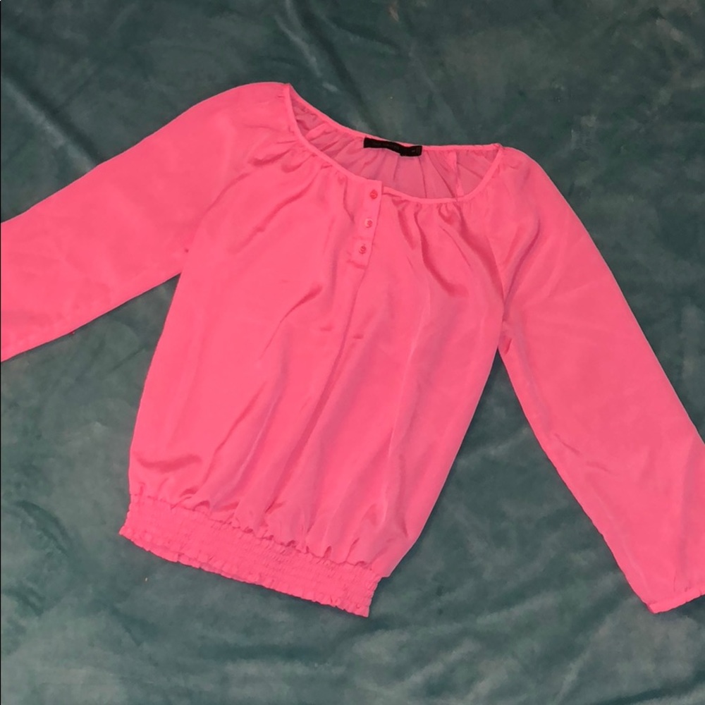 The Limited XS bubblegum pink barbie blouse